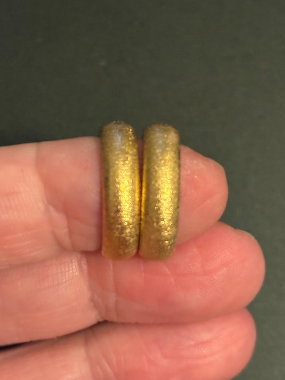 Vintage Monet Matte Gold Tone Hoop Clip On Earrings
